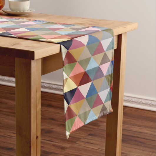 ミッドセンチュリーモダンズカラフル三角形 ショートテーブルランナー (インサイチュ)