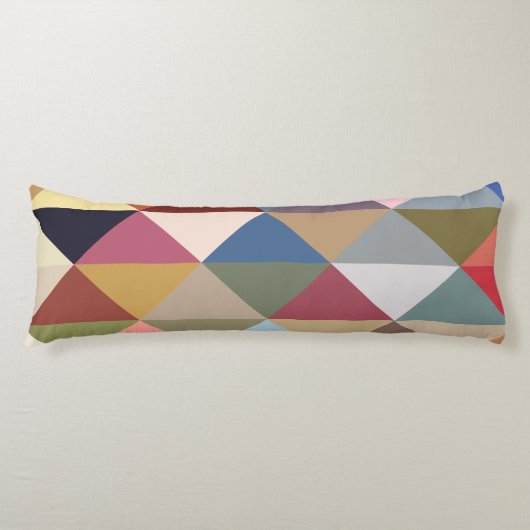 ミッドセンチュリーモダンズカラフル三角形 ボディピロー (正面)