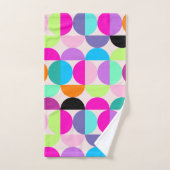 ミッドセンチュリーモダンズカラフル・サークルレトロ抽象芸術 バスタオルセット (ハンドタオル)