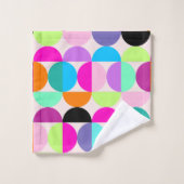 ミッドセンチュリーモダンズカラフル・サークルレトロ抽象芸術 バスタオルセット (ウォッシュタオル)