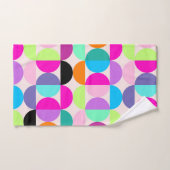 ミッドセンチュリーモダンズカラフル・サークルレトロ抽象芸術 バスタオルセット (ハンドタオル)