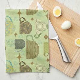 ミッドセンチュリーモダンセージティーカップ キッチンタオル