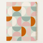 ミッドセンチュリーモダンセージ緑赤面オレンジパターン プランナー手帳 (裏面)