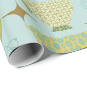 ミッドセンチュリーモダンターコイズティーカップ ラッピングペーパー (ロールコーナー)