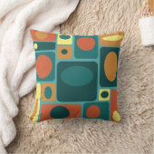 ミッドセンチュリーモダンターコイズ長方形 クッション (ブランケット)