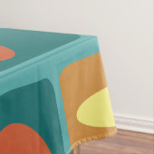 ミッドセンチュリーモダンターコイズ長方形 テーブルクロス (インサイチュ)