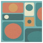 ミッドセンチュリーモダンターコイズ長方形 ファブリック (クローズアップ)