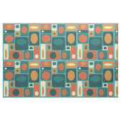 ミッドセンチュリーモダンターコイズ長方形 ファブリック (ファットクウォーター)