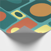 ミッドセンチュリーモダンターコイズ長方形 ラッピングペーパー (角)