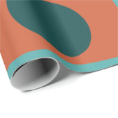 ミッドセンチュリーモダンターコイズ長方形 ラッピングペーパー (ロールコーナー)