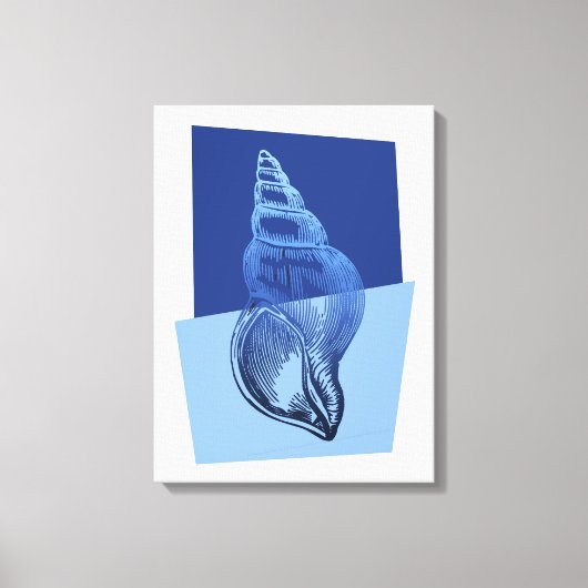 ミッドセンチュリーモダンターバンプリント海ブルー キャンバスプリント (正面)