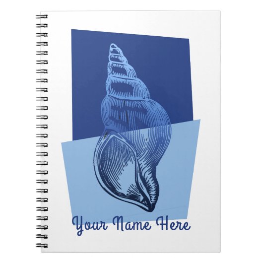 ミッドセンチュリーモダンターバンプリント海ブルー ノートブック (正面)