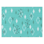 ミッドセンチュリーモダンダイアモンズアクアマリン テーブルクロス (正面(横))