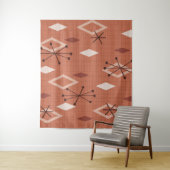 ミッドセンチュリーモダンダイヤモンドオレンジ タペストリー (インサイチュ)