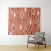 ミッドセンチュリーモダンダイヤモンドオレンジ タペストリー (インサイチュ(横))