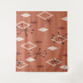 ミッドセンチュリーモダンダイヤモンドオレンジ タペストリー (正面)