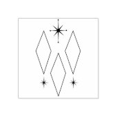 ミッドセンチュリーモダンダイヤモンドスターバストイラストレーション ラバースタンプ (インプリント)