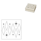 ミッドセンチュリーモダンダイヤモンドスターバストパターン ラバースタンプ (押印)