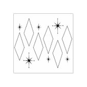 ミッドセンチュリーモダンダイヤモンドスターバストパターン ラバースタンプ (インプリント)