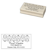 ミッドセンチュリーモダンダイヤモンドスターバスト住所 ラバースタンプ (押印)