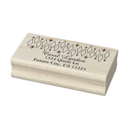 ミッドセンチュリーモダンダイヤモンドスターバスト住所 ラバースタンプ (スタンプ)