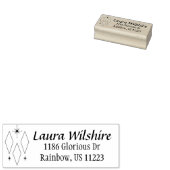 ミッドセンチュリーモダンダイヤモンドスターバスト名住所 ラバースタンプ (押印)