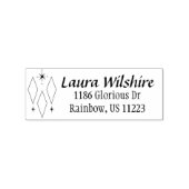 ミッドセンチュリーモダンダイヤモンドスターバスト名住所 ラバースタンプ (インプリント)