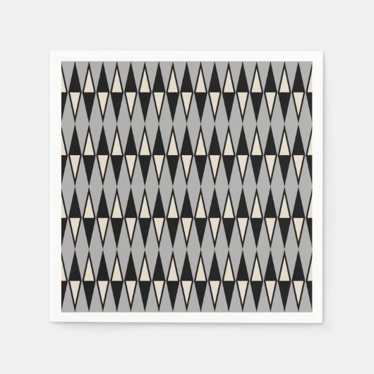 ミッドセンチュリーモダンダイヤモンドパターン紙ナプキン スタンダードカクテルナプキン (正面)