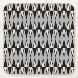 ミッドセンチュリーモダンダイヤモンドパターン スクエアペーパーコースター