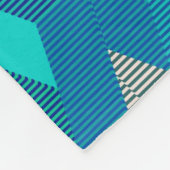 ミッドセンチュリーモダンダイヤモンドプリント、ターコイズ フリースブランケット (角)