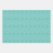 ミッドセンチュリーモダンダイヤモンド原子スターバストアクア ラッピングペーパーシート (正面)
