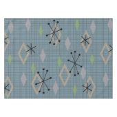 ミッドセンチュリーモダンダイヤモンド石板グレーブルー テーブルクロス (正面(横))