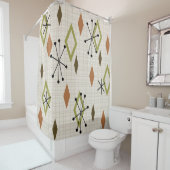 ミッドセンチュリーモダンダイヤモンド自然アーストーン シャワーカーテン (インサイチュ)