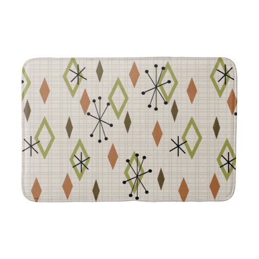 ミッドセンチュリーモダンダイヤモンド自然アーストーン バスマット (正面)