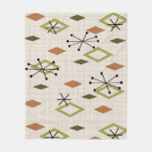 ミッドセンチュリーモダンダイヤモンド自然アーストーン フリースブランケット (正面)