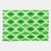 ミッドセンチュリーモダンダイヤモンド、エメラルド&ライムグリーン キッチンタオル (横)