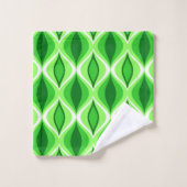 ミッドセンチュリーモダンダイヤモンド、エメラルド&ライムグリーン バスタオルセット (ウォッシュタオル)