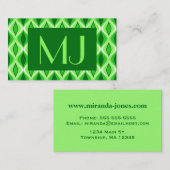 ミッドセンチュリーモダンダイヤモンド、エメラルド&ライムグリーン 名刺 (正面/裏面)