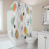 ミッドセンチュリーモダンダイヤモンド シャワーカーテン (インサイチュ)