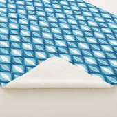 ミッドセンチュリーモダンダイヤモンド、デニム・ブルース シェルパブランケット (3/4)