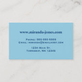 ミッドセンチュリーモダンダイヤモンド、デニム・ブルース 名刺 (裏面)