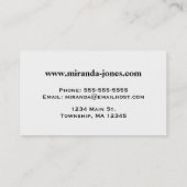 ミッドセンチュリーモダンダイヤモンド、ブラック、ホワイト、グレー 名刺 (裏面)