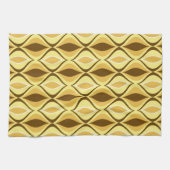 ミッドセンチュリーモダンダイヤモンド、マスタード金ゴールド キッチンタオル (横)