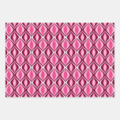 ミッドセンチュリーモダンダイヤモンド、金ゴールド、グレー、ブルゴーニュ ラッピングペーパーシート (正面3)