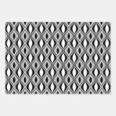 ミッドセンチュリーモダンダイヤモンド、金ゴールド、グレー、ブルゴーニュ ラッピングペーパーシート (正面2)