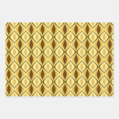 ミッドセンチュリーモダンダイヤモンド、金ゴールド、グレー、ブルゴーニュ ラッピングペーパーシート (正面)