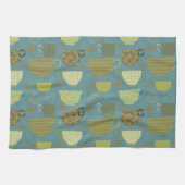 ミッドセンチュリーモダンダスティブルーティーカップ キッチンタオル (横)