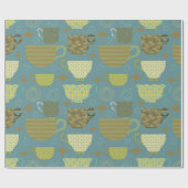 ミッドセンチュリーモダンダスティブルーティーカップ ラッピングペーパー (フラット)