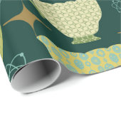 ミッドセンチュリーモダンダークグリーンティーカップ ラッピングペーパー (ロールコーナー)