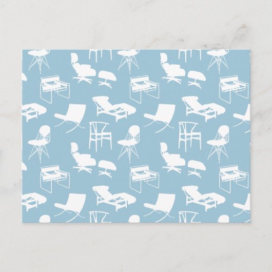 ミッドセンチュリーモダンチェアはがき ポストカード (正面)